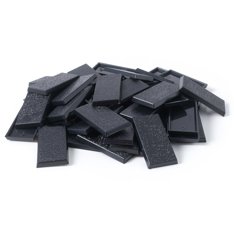 EasyPegs 25x50mm Textured Plastic Rectangular Bases Wargames Table Top Games 60 Count - Image 1
